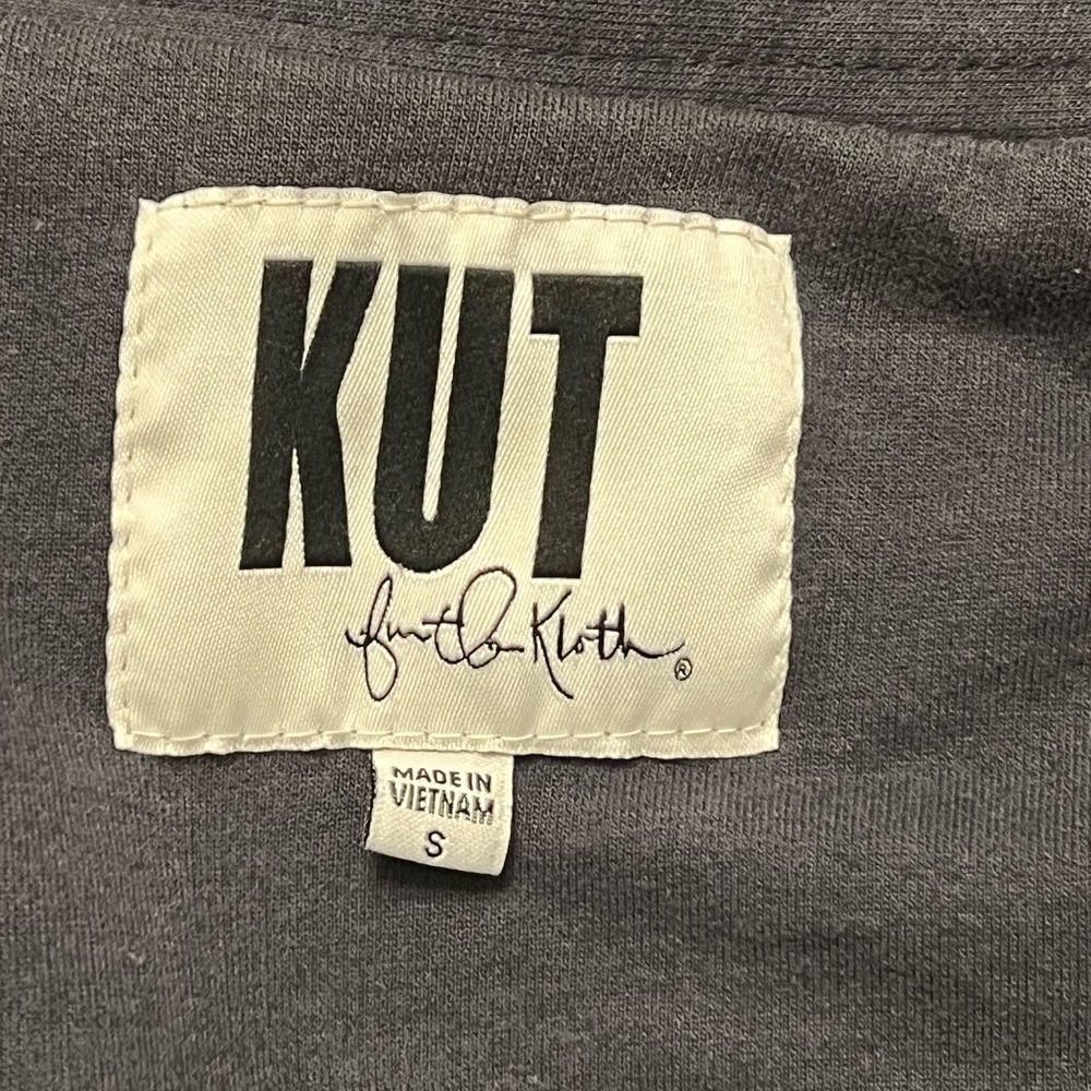 KUT from the Kloth Gray Ruffle Full Zip Cotton blend Jacket S - Picture 6 of 7
